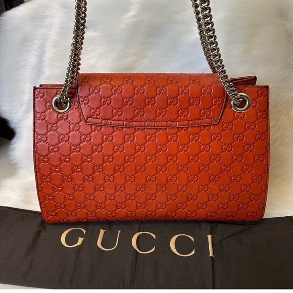 Gucci Tangerine Embossed Leather Shoulder Bag - Picture 4 of 17